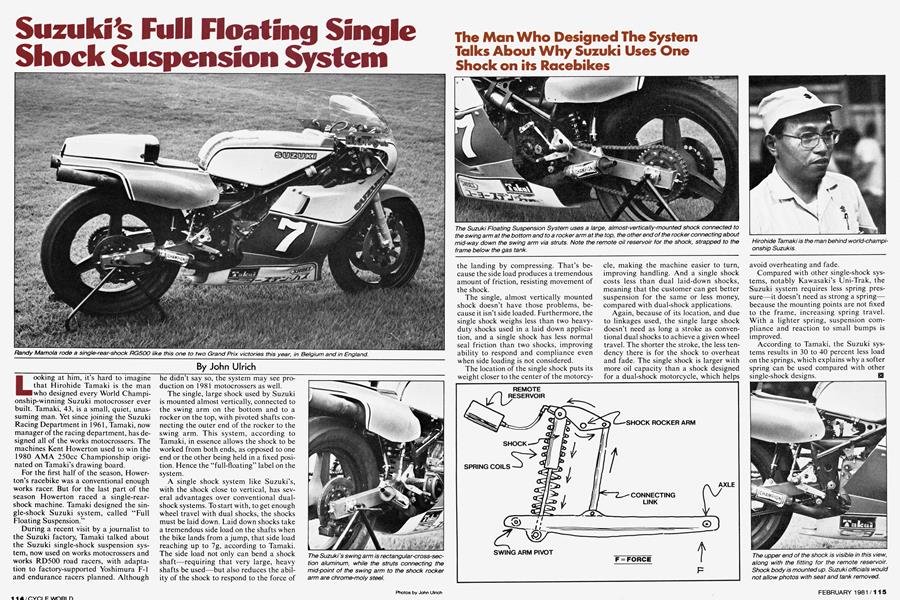 Suzuki's Full Floating Single Shock Suspension System