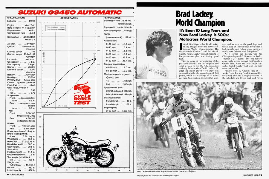 Brad Lackey, World Champion