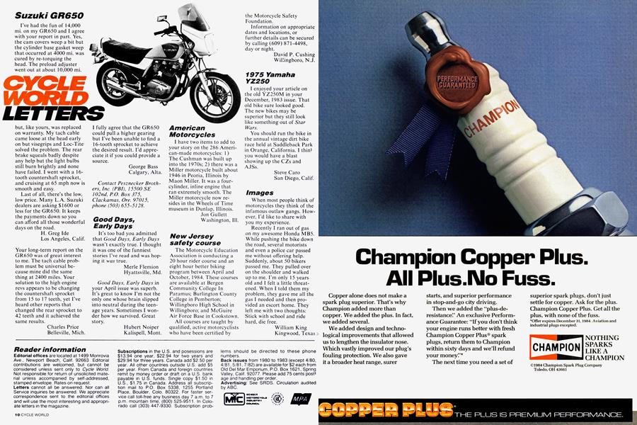 Cycle World Letters