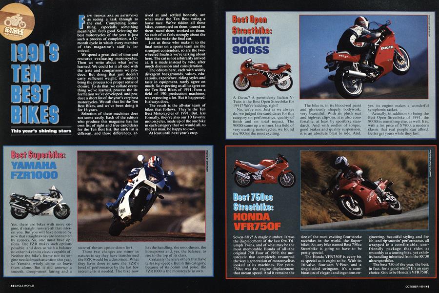 1991's Ten Best Bikes