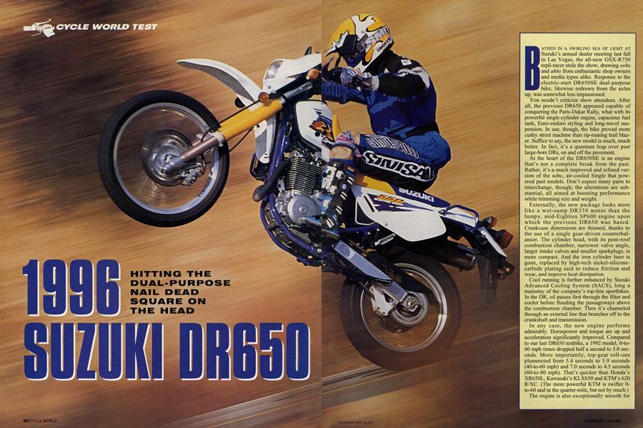 1996 Suzuki Dr650 | Cycle World | FEBRUARY 1996