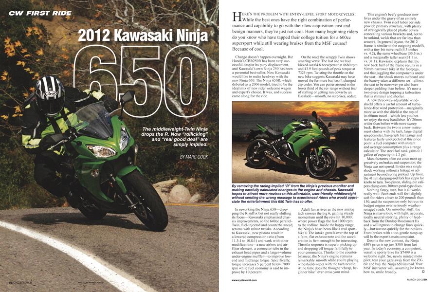 2012 Kawasaki Ninja 650 | Cycle World | MARCH 2012
