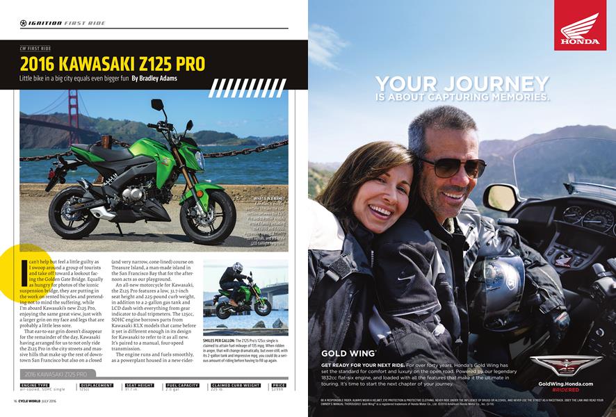 2016 Kawasaki Z125 Pro